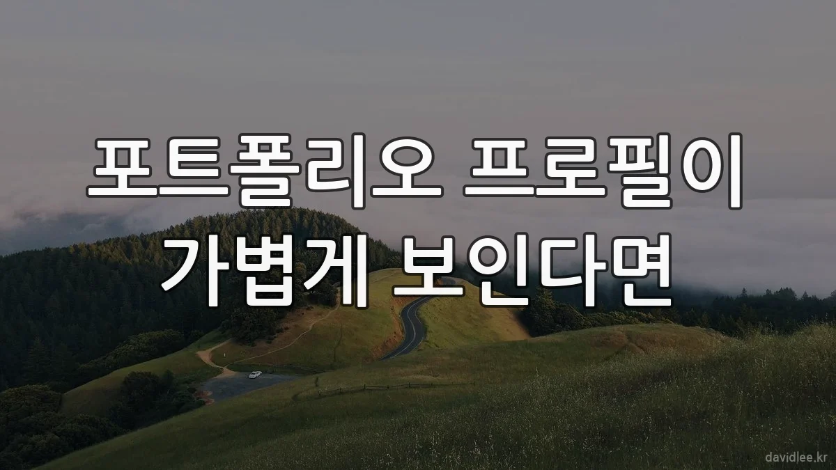 포트폴리오 프로필이 가볍게 보인다면