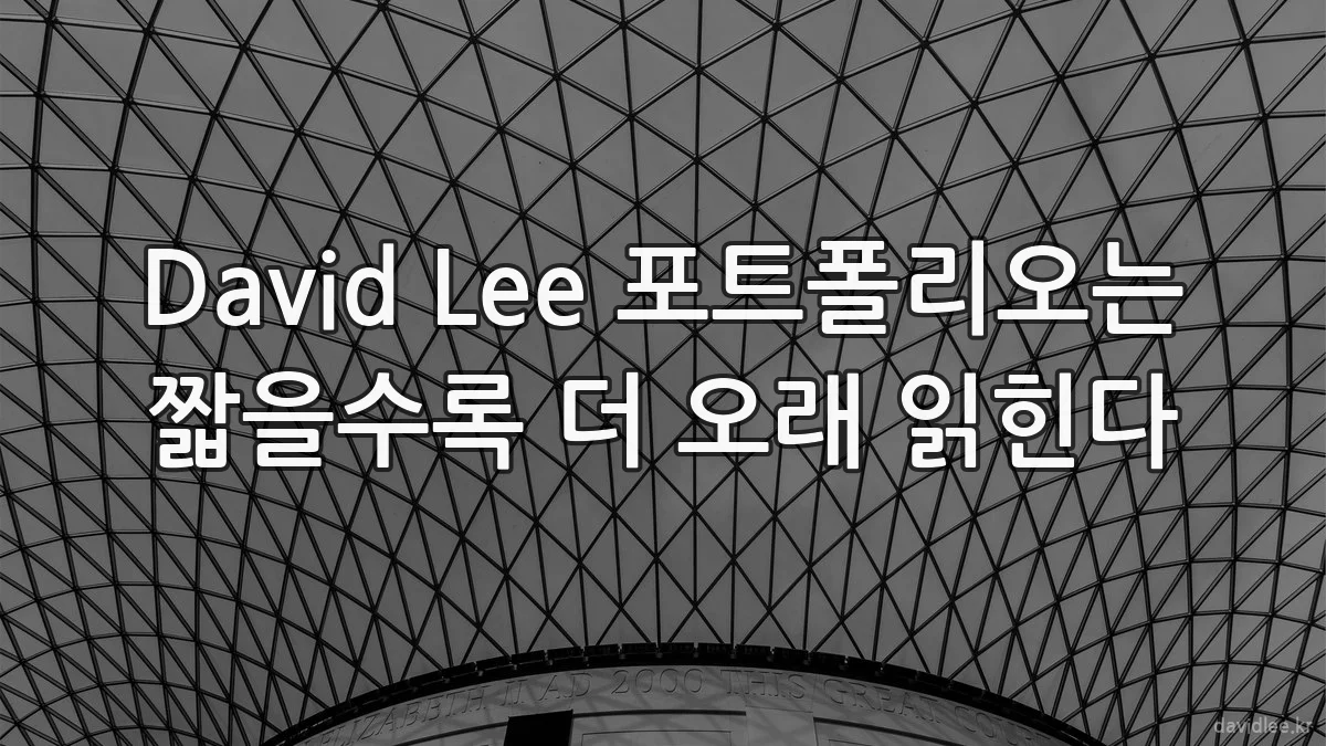 David Lee 포트폴리오는 짧을수록 더 오래 읽힌다