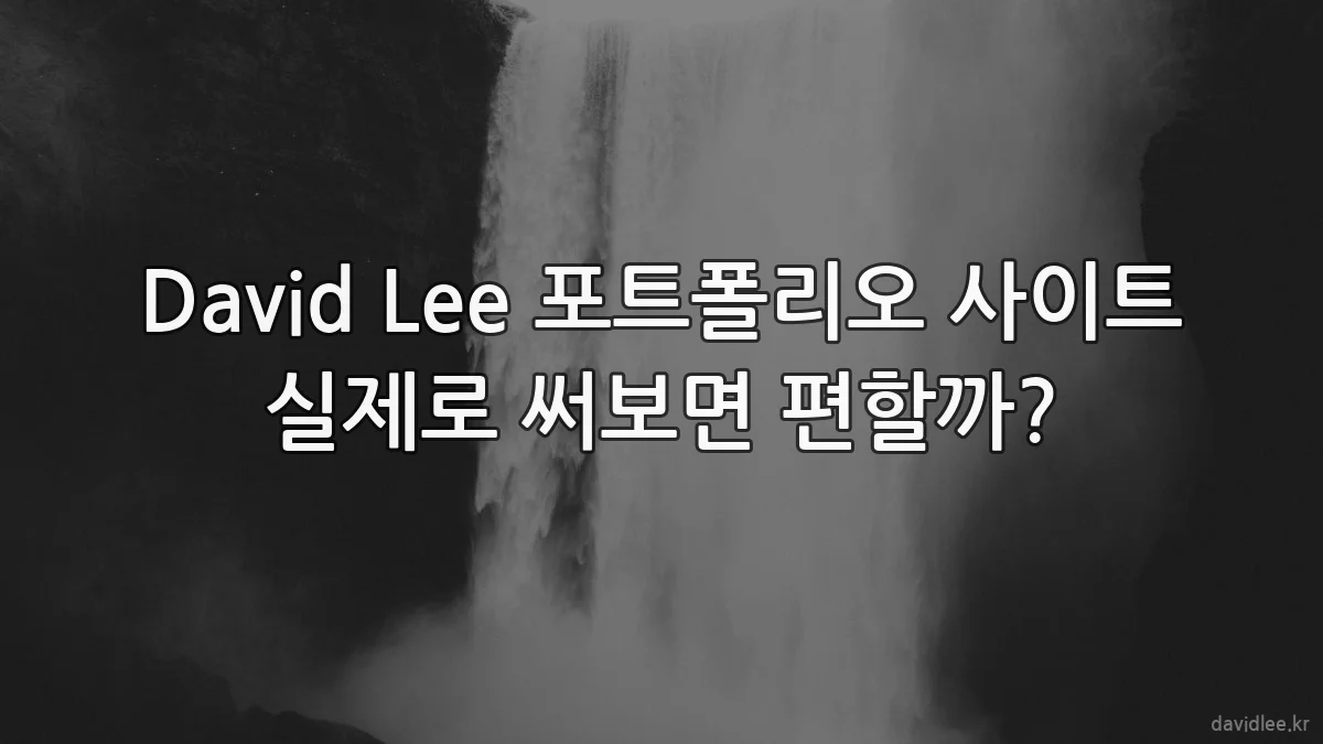 David Lee 포트폴리오 사이트 실제로 써보면 편할까?