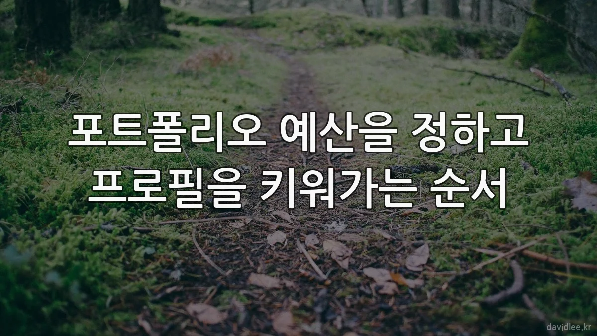 포트폴리오 예산을 정하고 프로필을 키워가는 순서