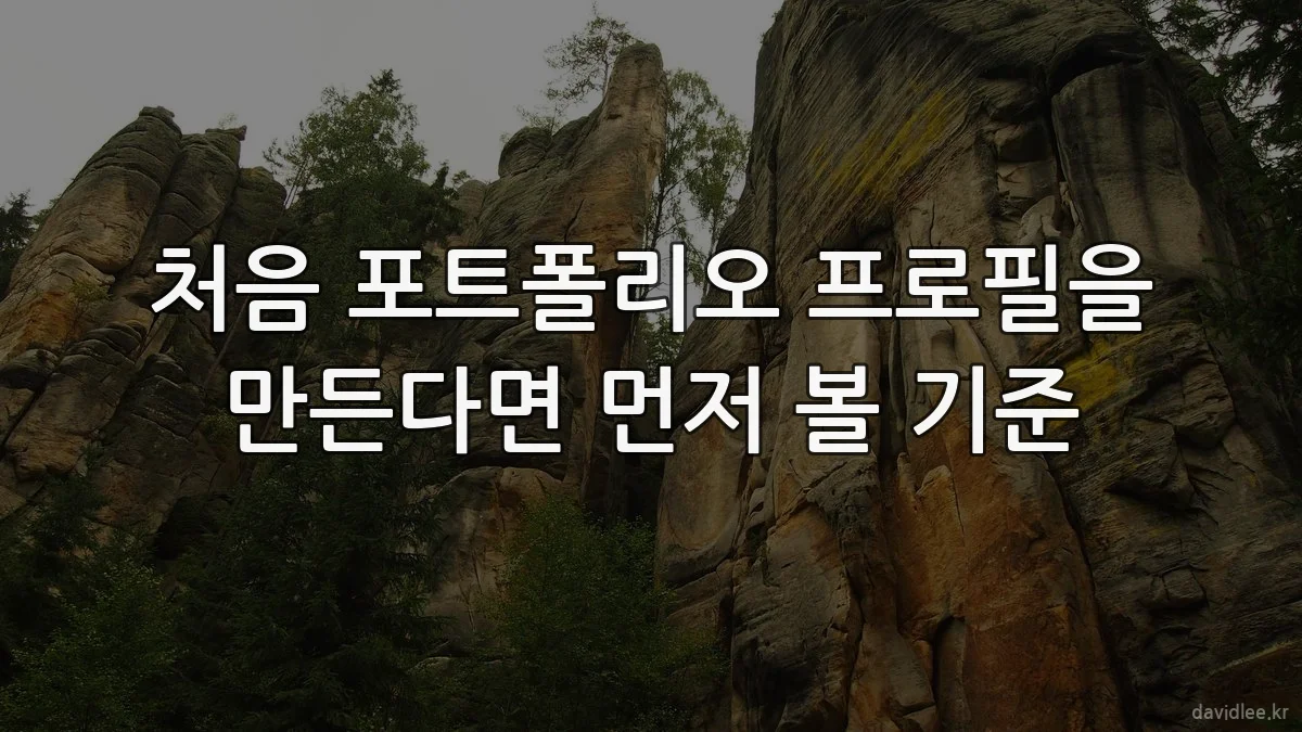 처음 포트폴리오 프로필을 만든다면 먼저 볼 기준