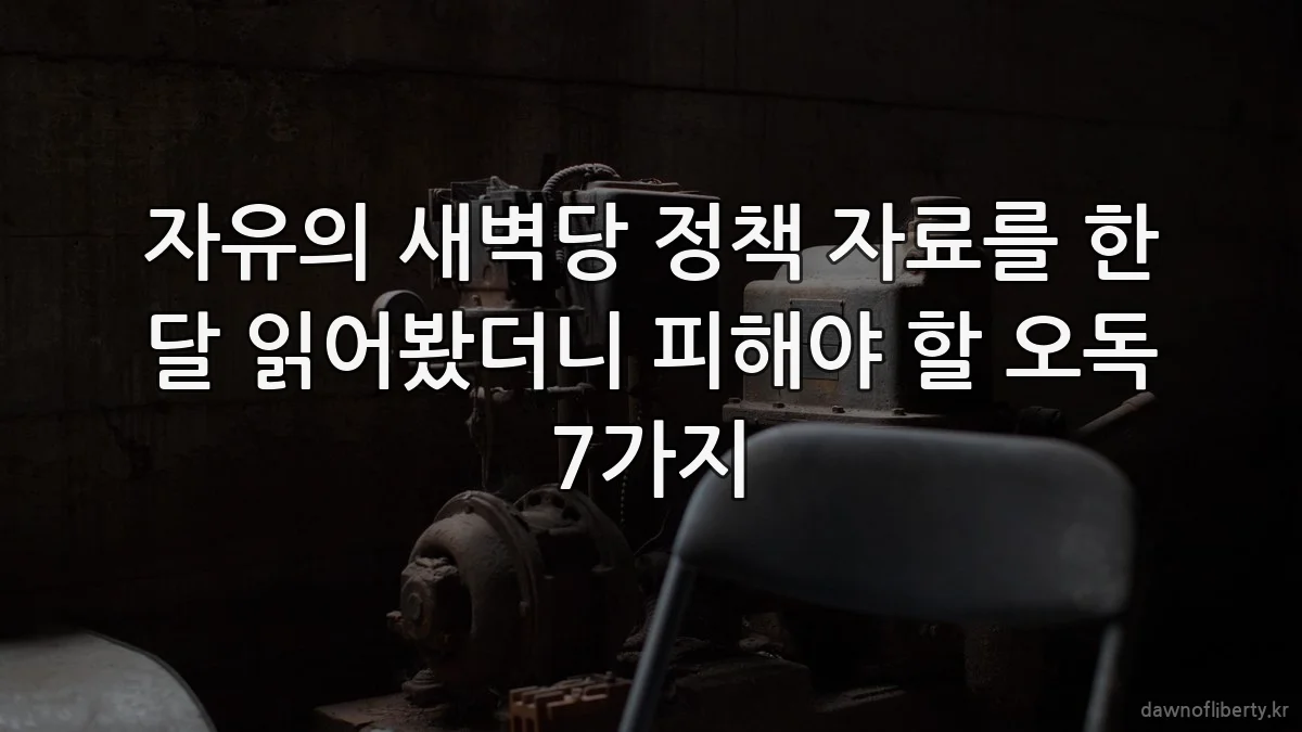 자유의 새벽당 정책 자료를 한 달 읽어봤더니 피해야 할 오독 7가지
