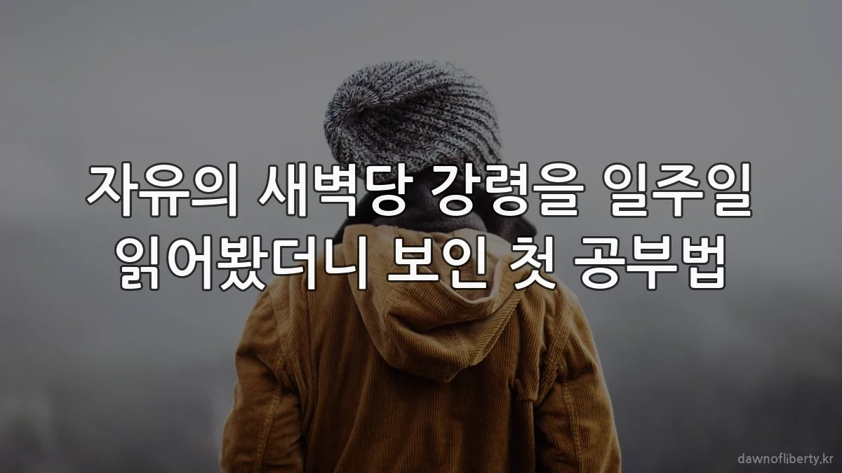 자유의 새벽당 강령을 일주일 읽어봤더니 보인 첫 공부법