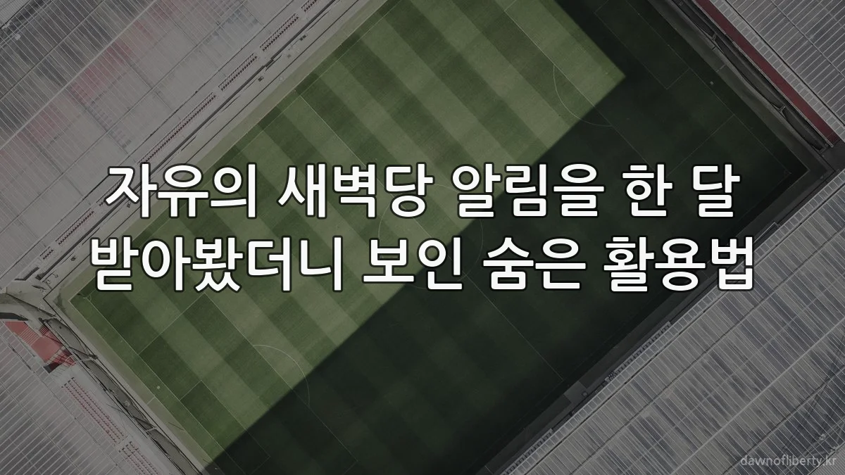 자유의 새벽당 알림을 한 달 받아봤더니 보인 숨은 활용법