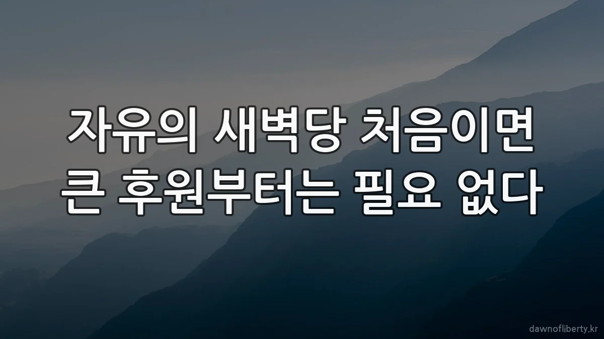 자유의 새벽당 처음이면 큰 후원부터는 필요 없다