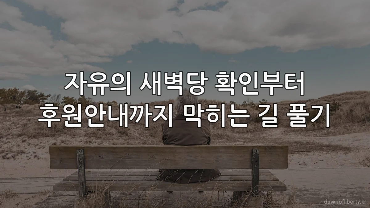 자유의 새벽당 확인부터 후원안내까지 막히는 길 풀기