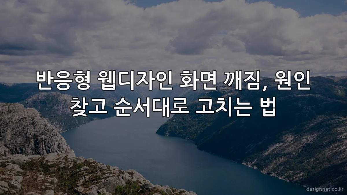 반응형 웹디자인 화면 깨짐, 원인 찾고 순서대로 고치는 법