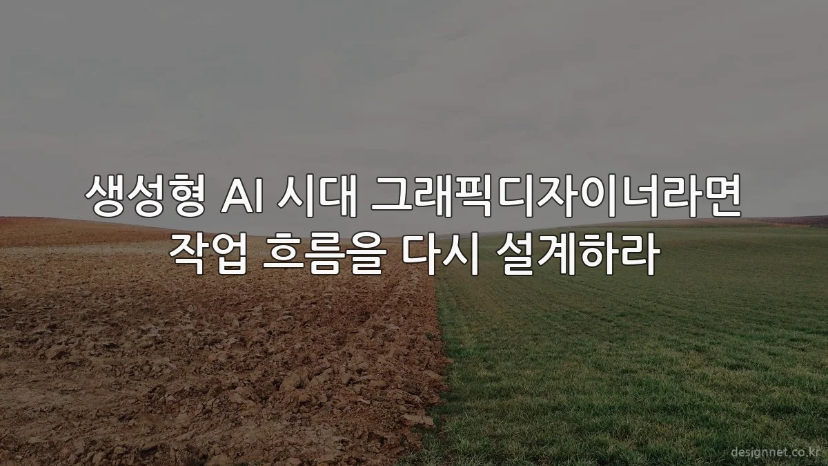 생성형 AI 시대 그래픽디자이너라면 작업 흐름을 다시 설계하라