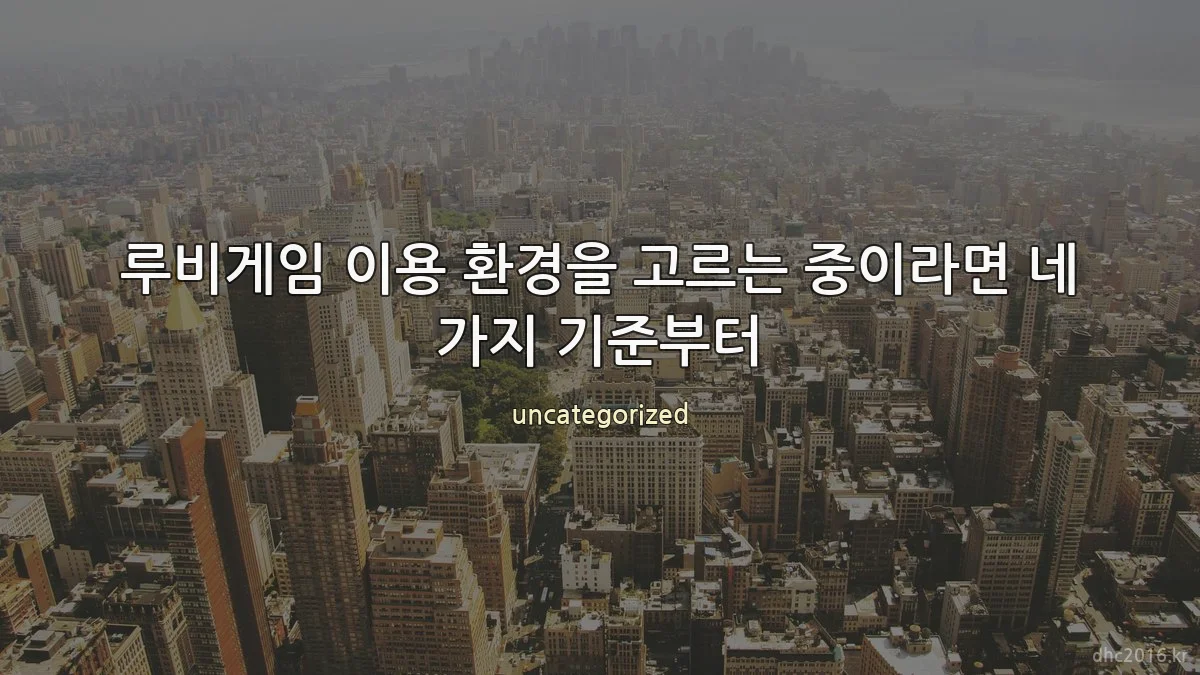 루비게임 이용 환경을 고르는 중이라면 네 가지 기준부터