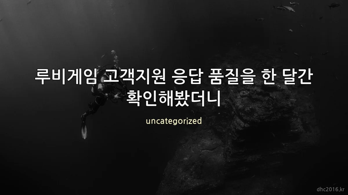 루비게임 고객지원 응답 품질을 한 달간 확인해봤더니