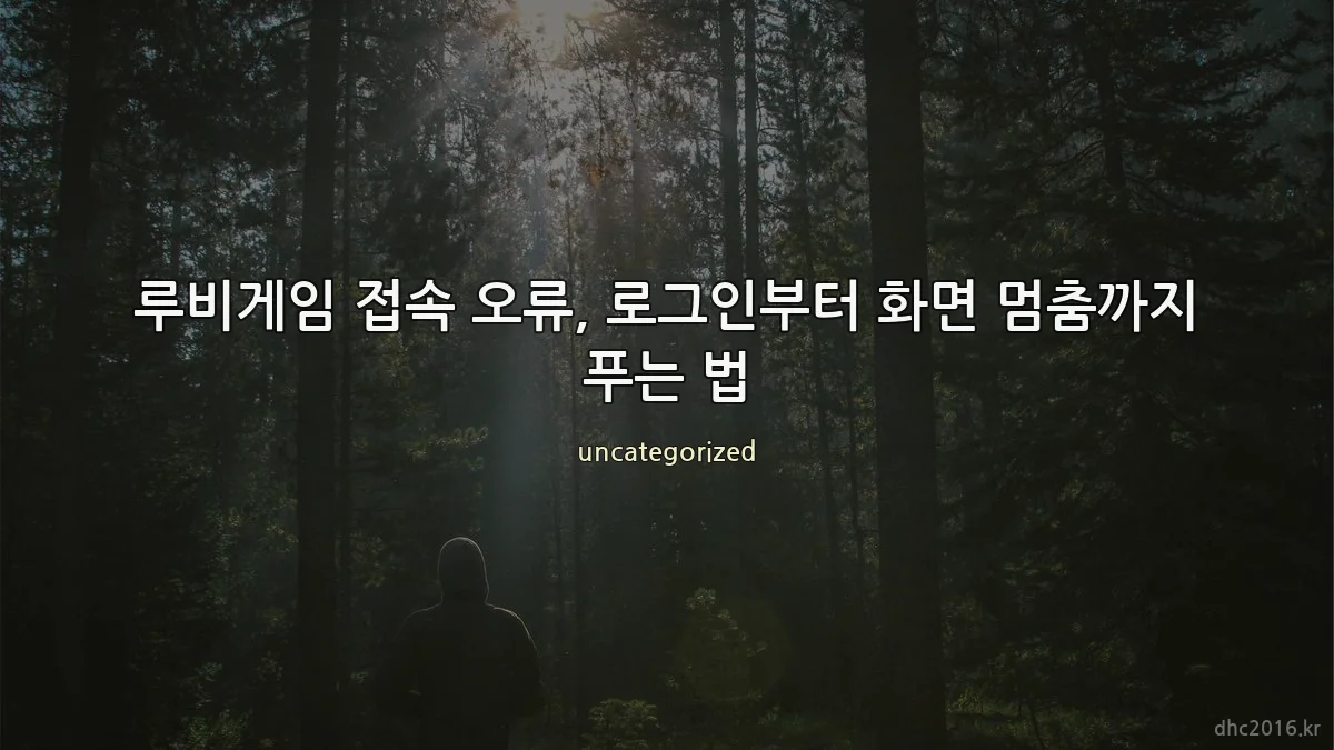 루비게임 접속 오류, 로그인부터 화면 멈춤까지 푸는 법