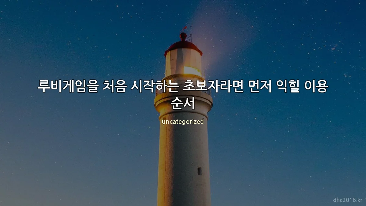 루비게임을 처음 시작하는 초보자라면 먼저 익힐 이용 순서