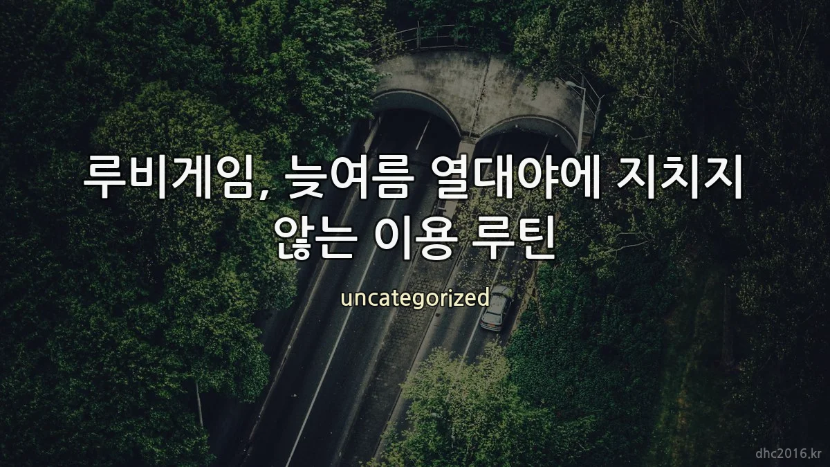 루비게임, 늦여름 열대야에 지치지 않는 이용 루틴