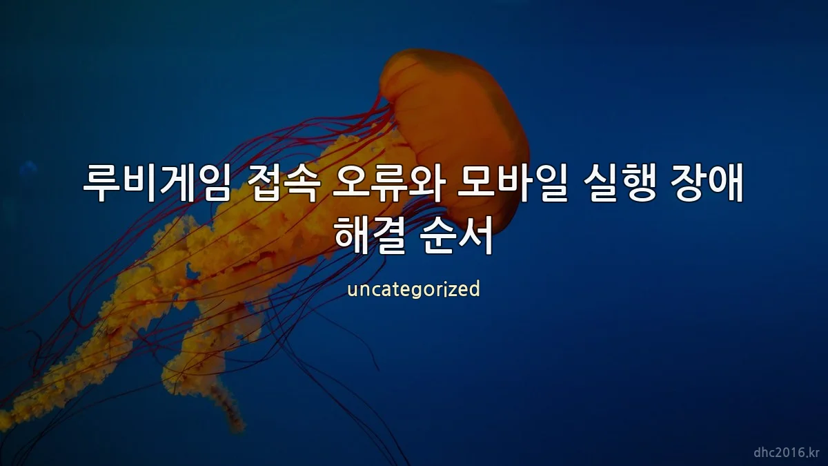 루비게임 접속 오류와 모바일 실행 장애 해결 순서