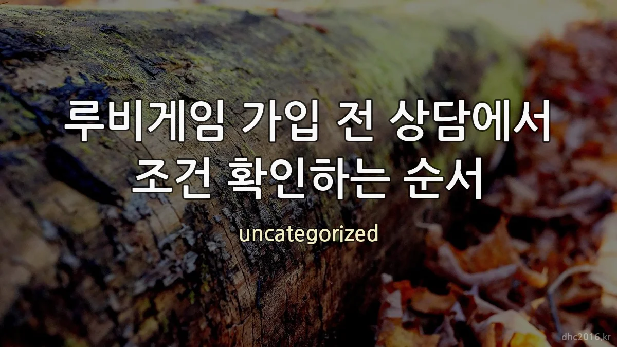 루비게임 가입 전 상담에서 조건 확인하는 순서