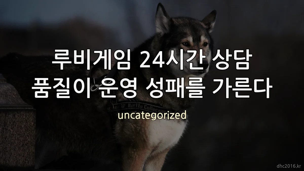 루비게임 24시간 상담 품질이 운영 성패를 가른다