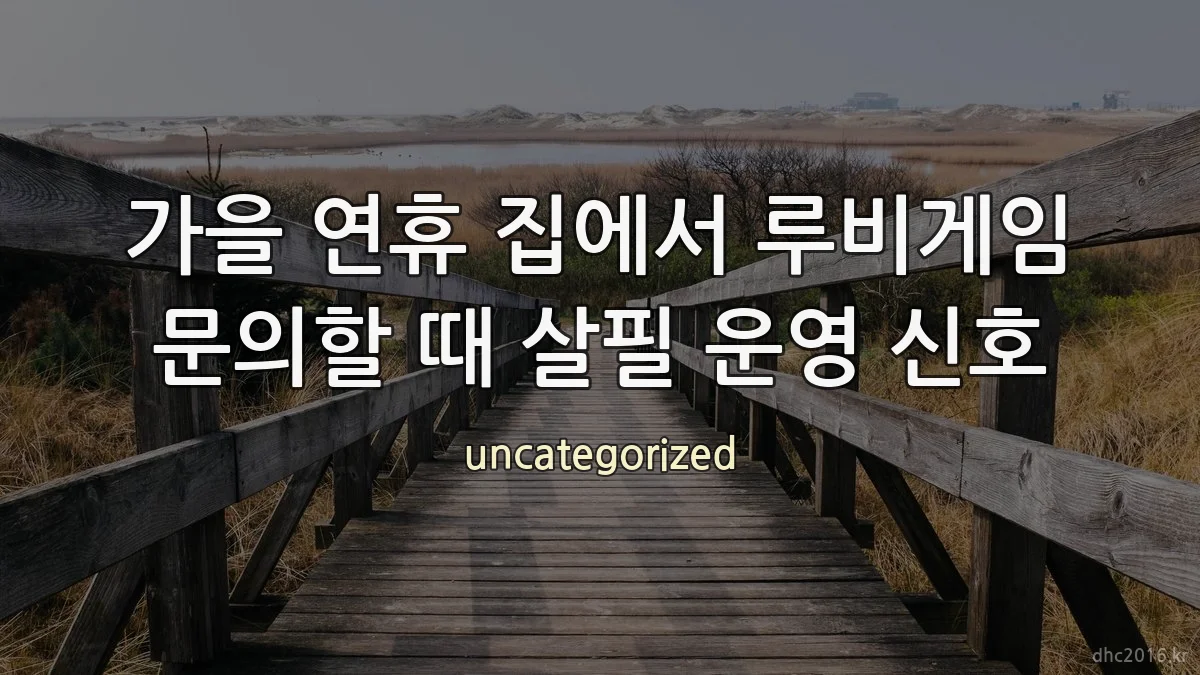 가을 연휴 집에서 루비게임 문의할 때 살필 운영 신호