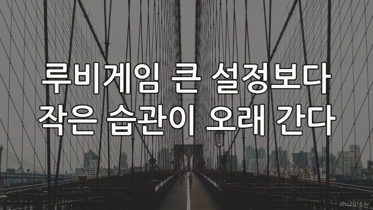 루비게임 큰 설정보다 작은 습관이 오래 간다