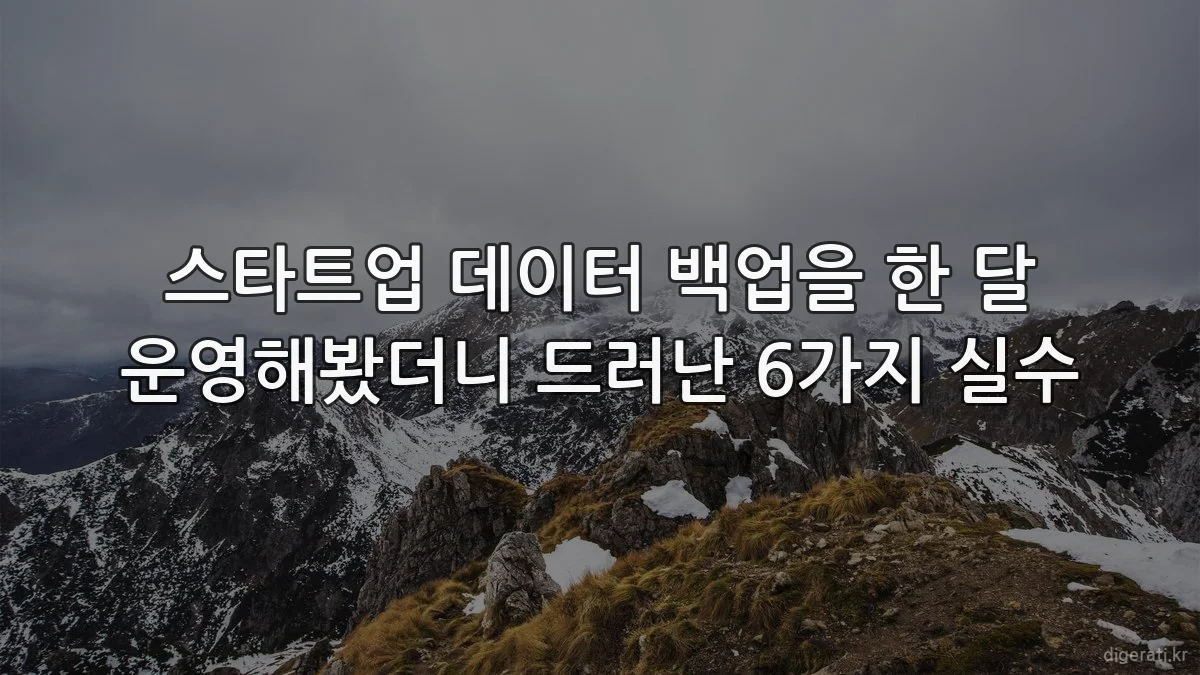 스타트업 데이터 백업을 한 달 운영해봤더니 드러난 6가지 실수