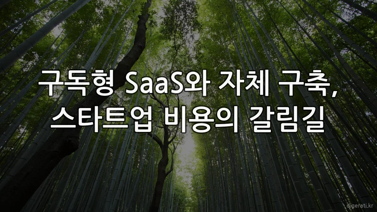 구독형 SaaS와 자체 구축, 스타트업 비용의 갈림길