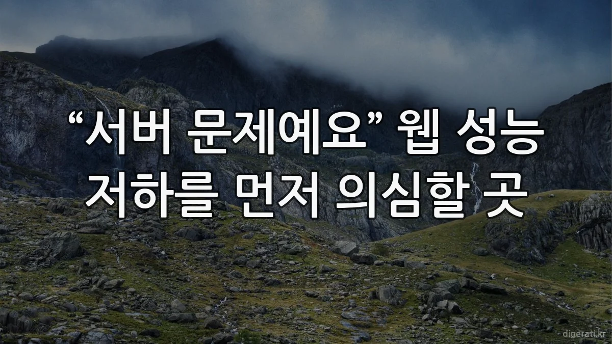 “서버 문제예요” 웹 성능 저하를 먼저 의심할 곳
