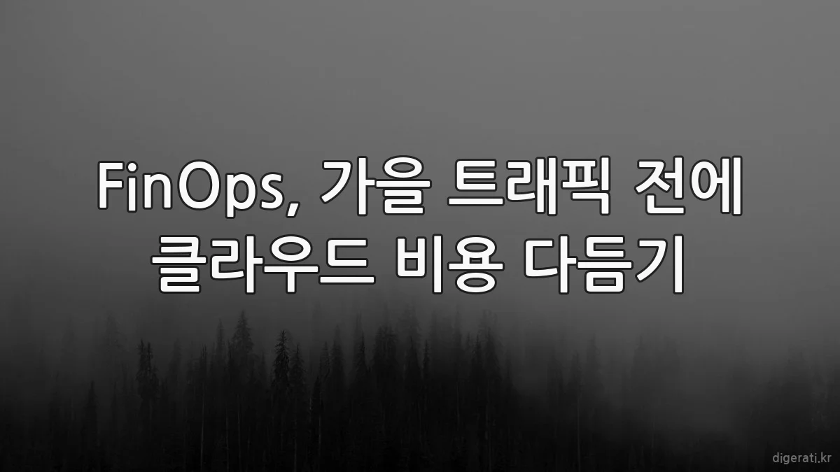 FinOps, 가을 트래픽 전에 클라우드 비용 다듬기