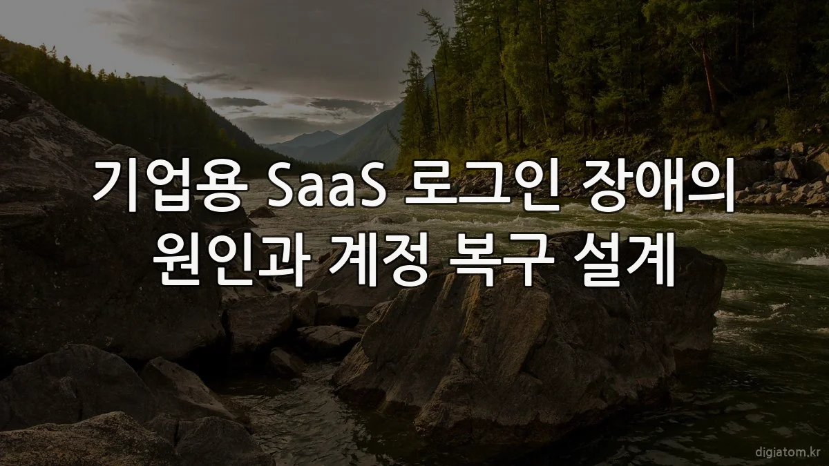 기업용 SaaS 로그인 장애의 원인과 계정 복구 설계