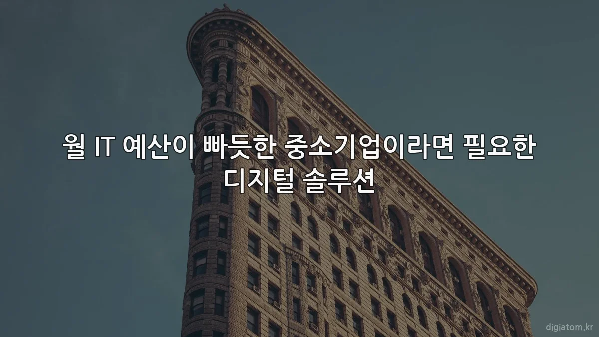 월 IT 예산이 빠듯한 중소기업이라면 필요한 디지털 솔루션