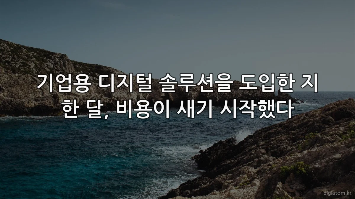 기업용 디지털 솔루션을 도입한 지 한 달, 비용이 새기 시작했다