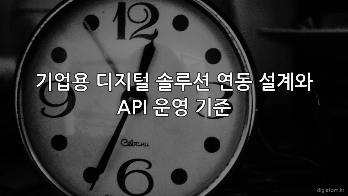 기업용 디지털 솔루션 연동 설계와 API 운영 기준
