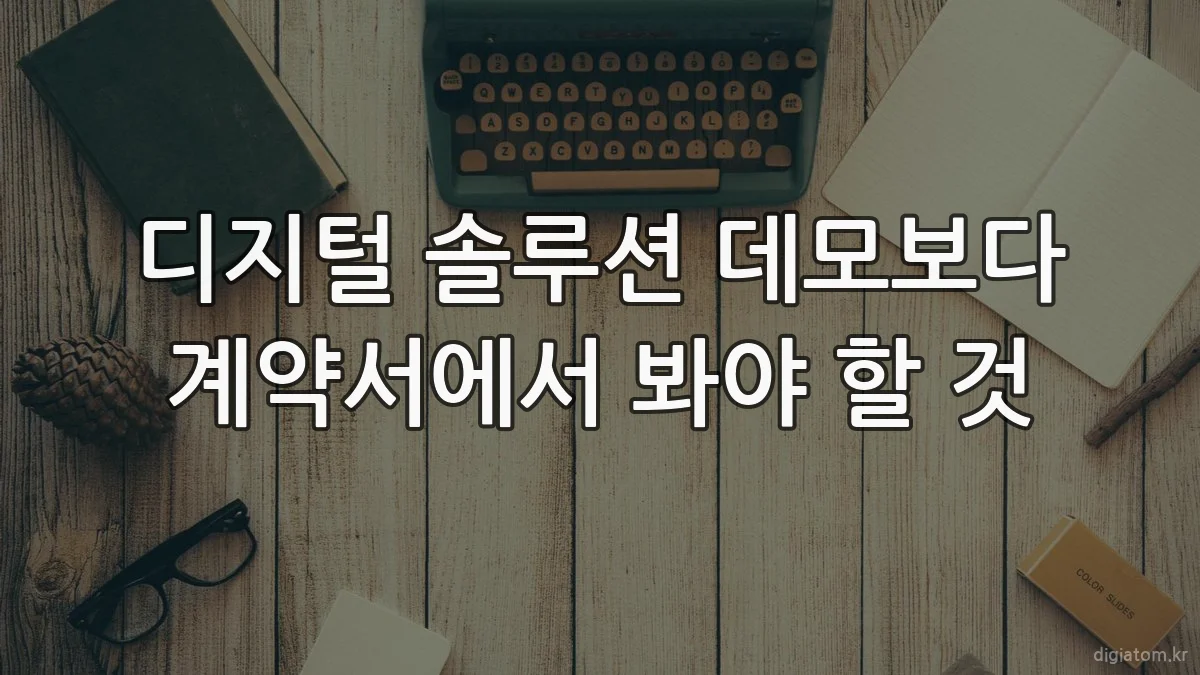 디지털 솔루션 데모보다 계약서에서 봐야 할 것