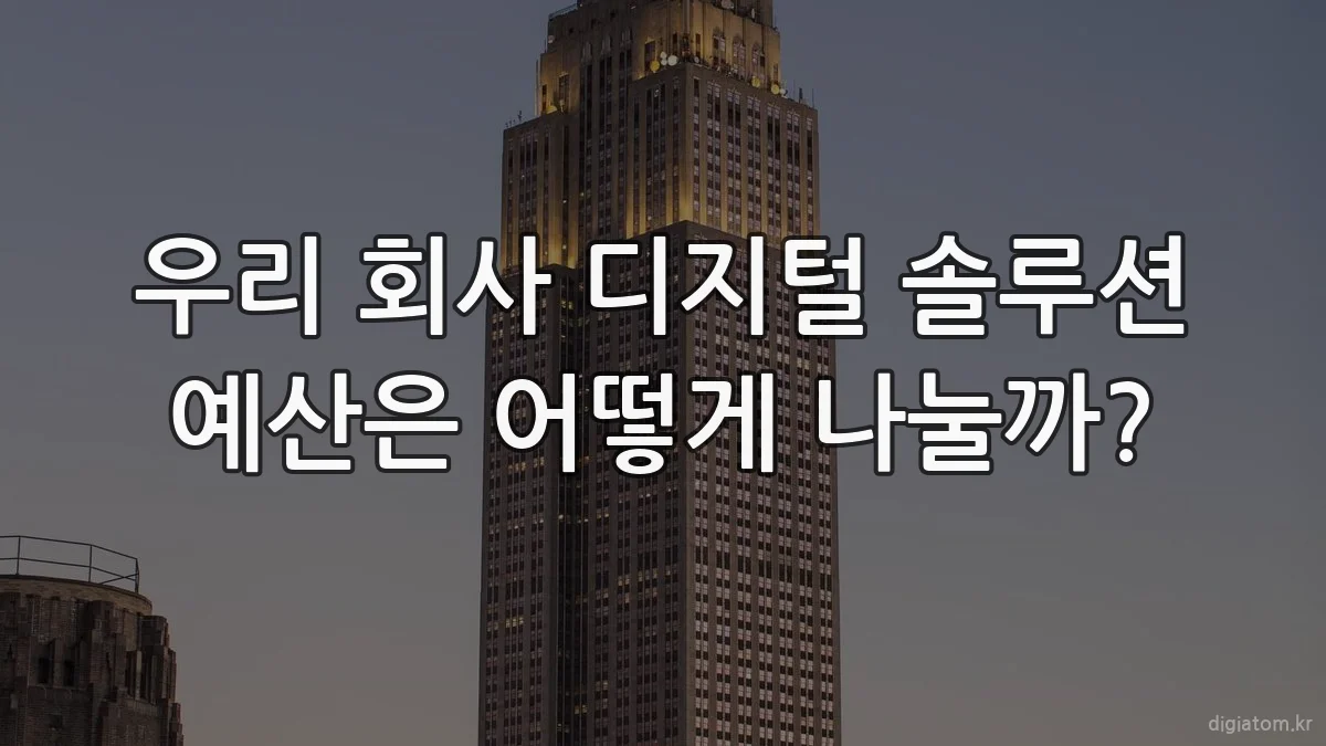 우리 회사 디지털 솔루션 예산은 어떻게 나눌까?