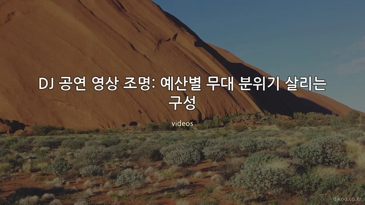 DJ 공연 영상 조명: 예산별 무대 분위기 살리는 구성