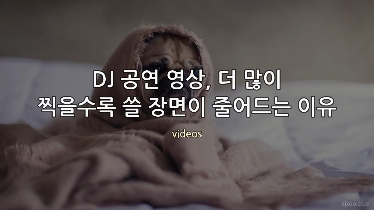 DJ 공연 영상, 더 많이 찍을수록 쓸 장면이 줄어드는 이유