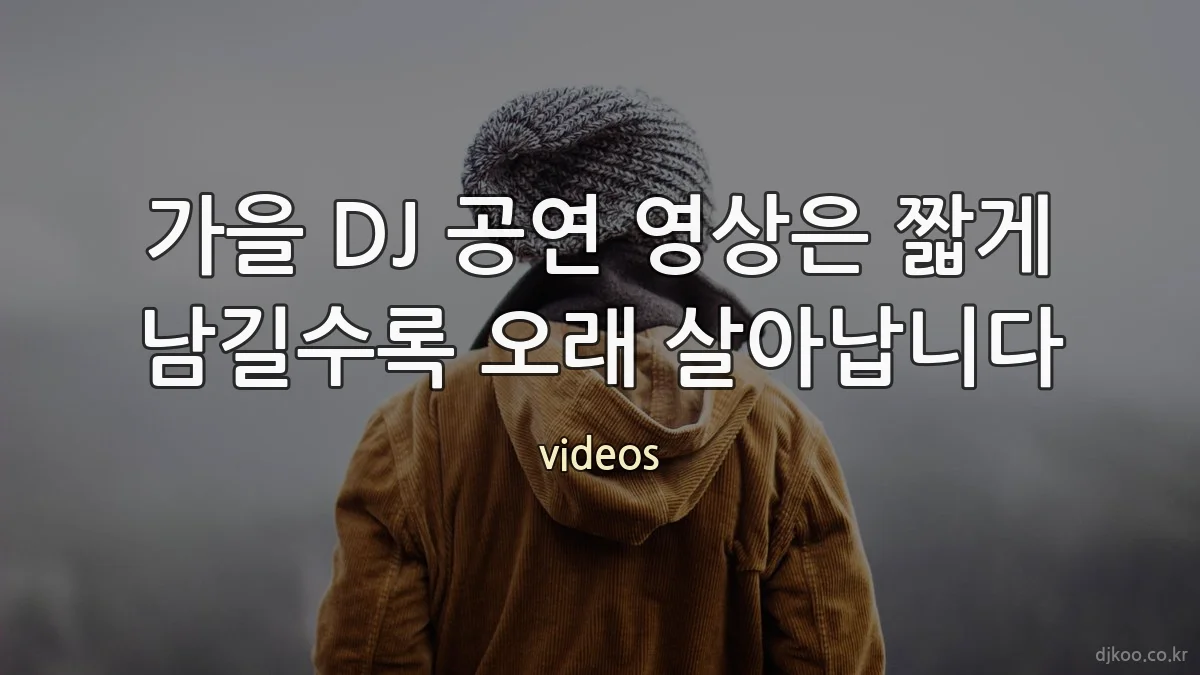 가을 DJ 공연 영상은 짧게 남길수록 오래 살아납니다