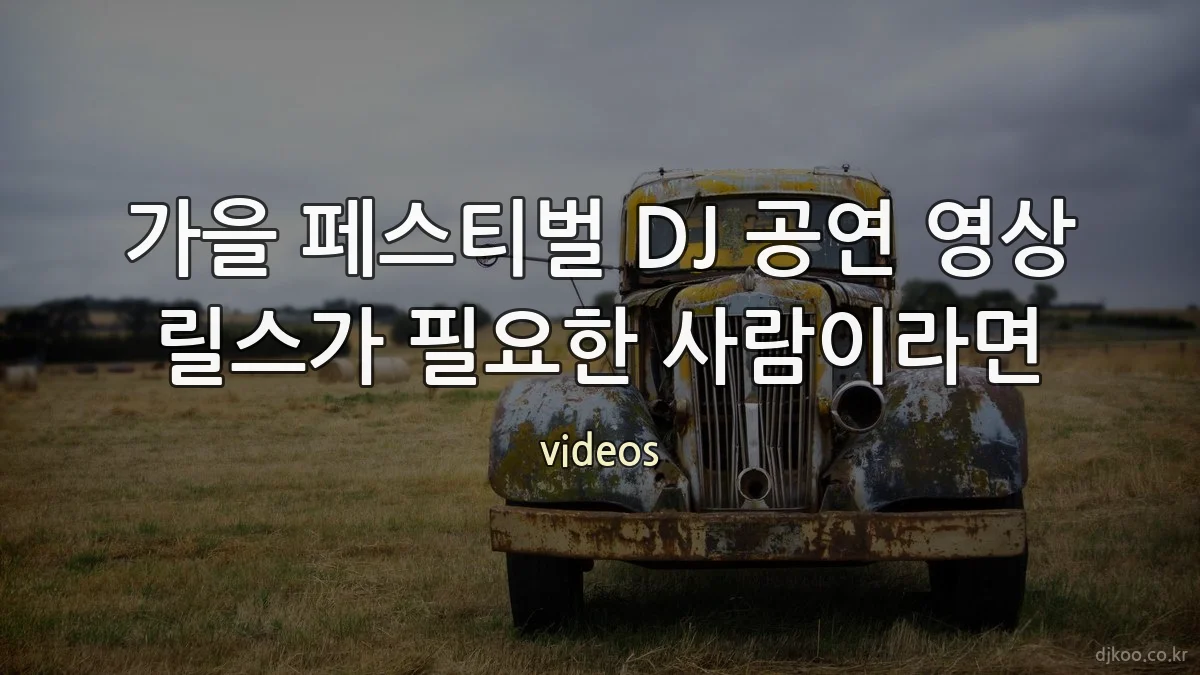 가을 페스티벌 DJ 공연 영상 릴스가 필요한 사람이라면