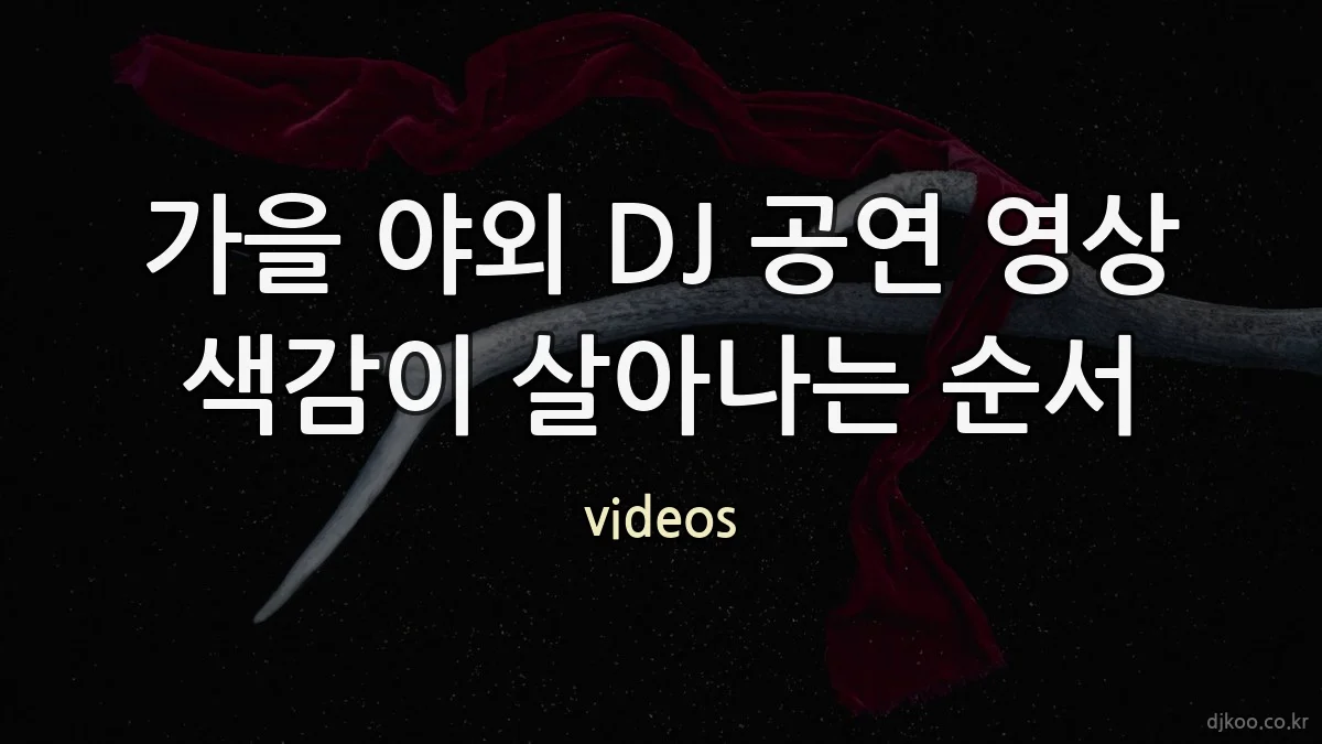 가을 야외 DJ 공연 영상 색감이 살아나는 순서