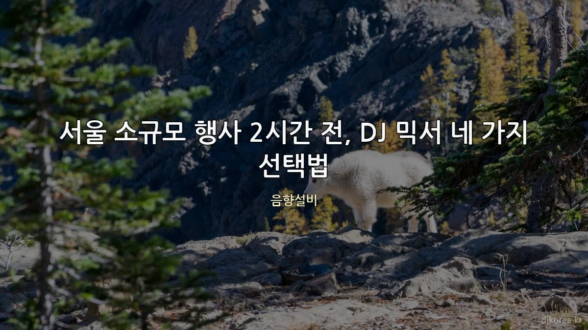 서울 소규모 행사 2시간 전, DJ 믹서 네 가지 선택법