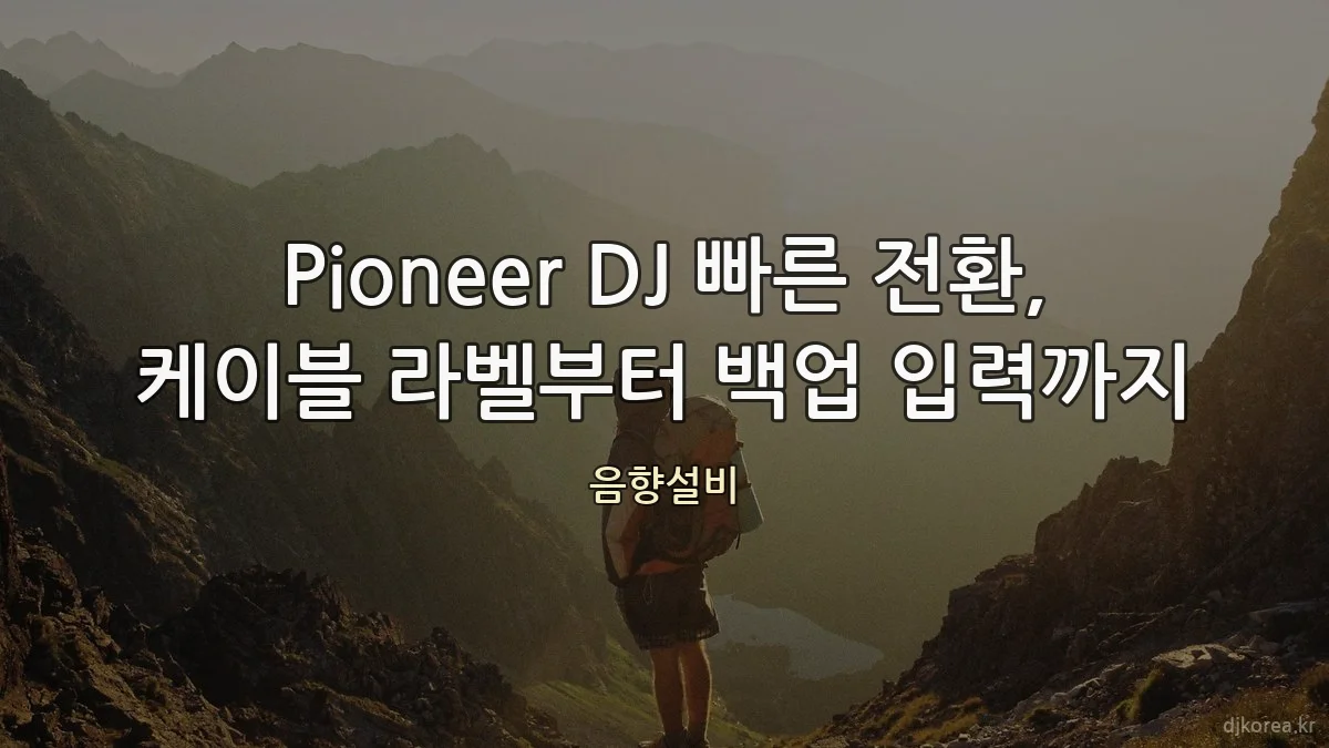 Pioneer DJ 빠른 전환, 케이블 라벨부터 백업 입력까지