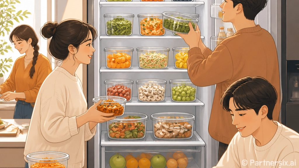 유리 밀폐용기 원형으로 냉장고 수납 오래 유지하는 방법