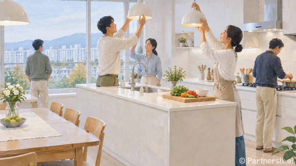 주방조명설치 실패 줄이는 방법, 동선과 밝기부터 잡기