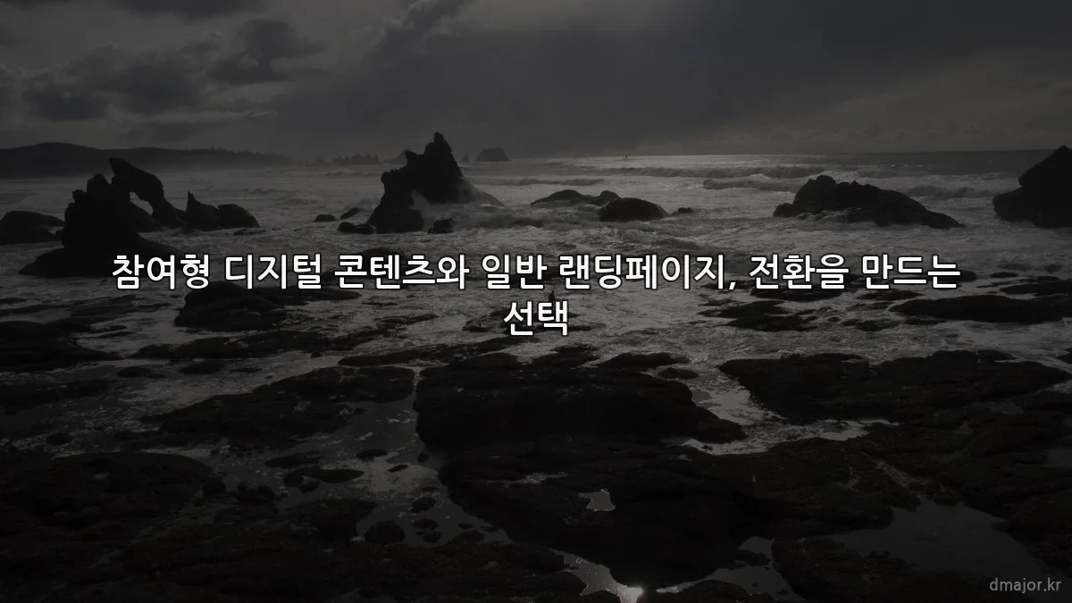 참여형 디지털 콘텐츠와 일반 랜딩페이지, 전환을 만드는 선택