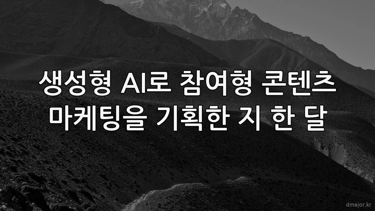 생성형 AI로 참여형 콘텐츠 마케팅을 기획한 지 한 달