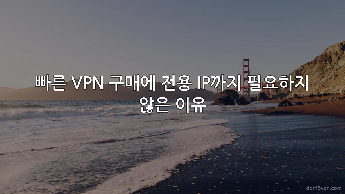 빠른 VPN 구매에 전용 IP까지 필요하지 않은 이유