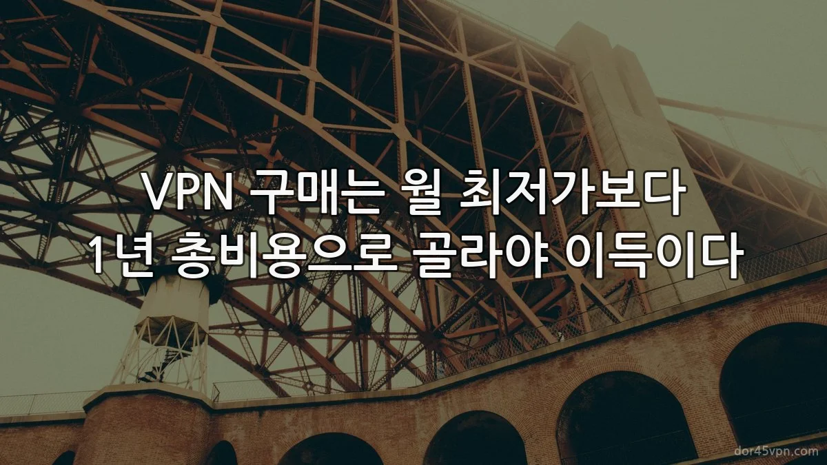 VPN 구매는 월 최저가보다 1년 총비용으로 골라야 이득이다