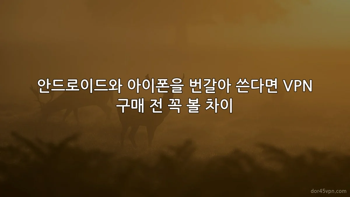 안드로이드와 아이폰을 번갈아 쓴다면 VPN 구매 전 꼭 볼 차이