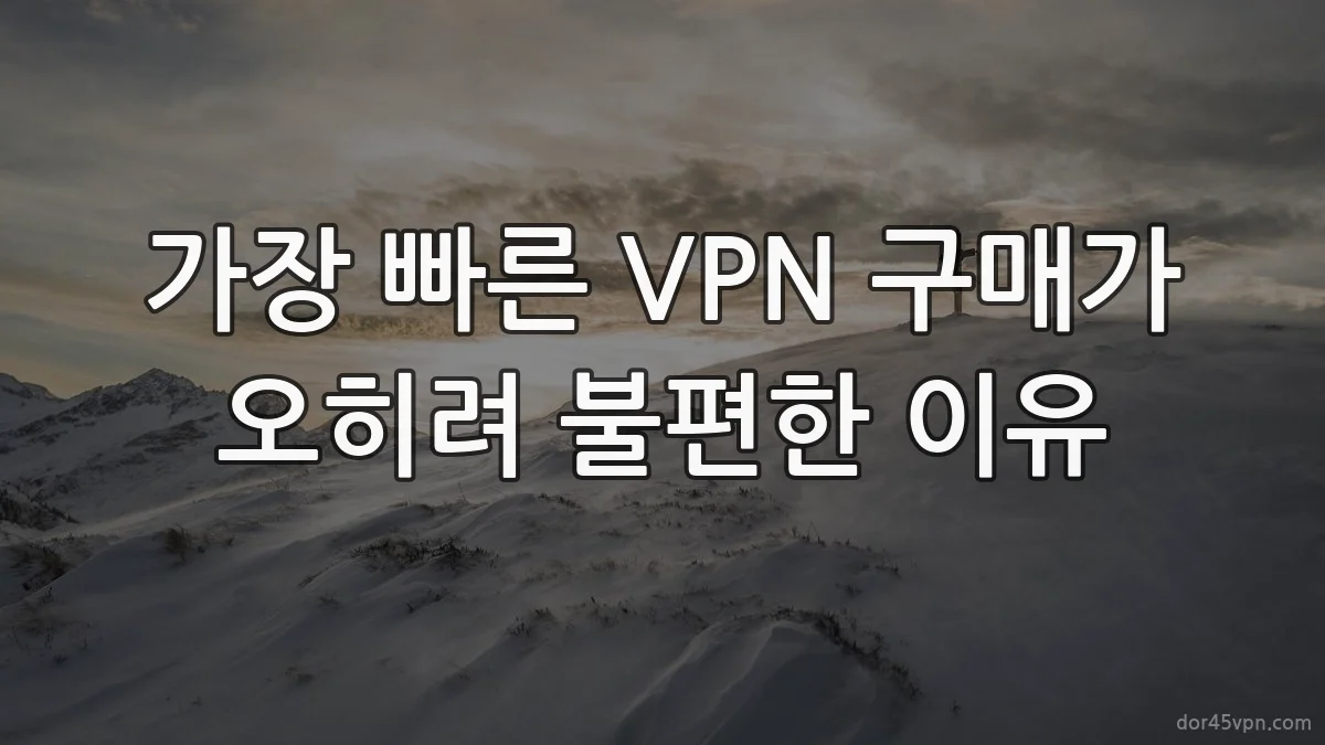 가장 빠른 VPN 구매가 오히려 불편한 이유