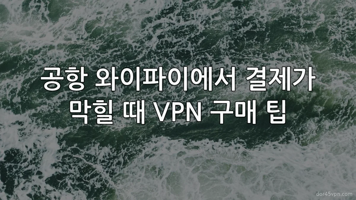 공항 와이파이에서 결제가 막힐 때 VPN 구매 팁