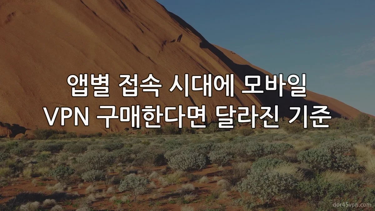 앱별 접속 시대에 모바일 VPN 구매한다면 달라진 기준