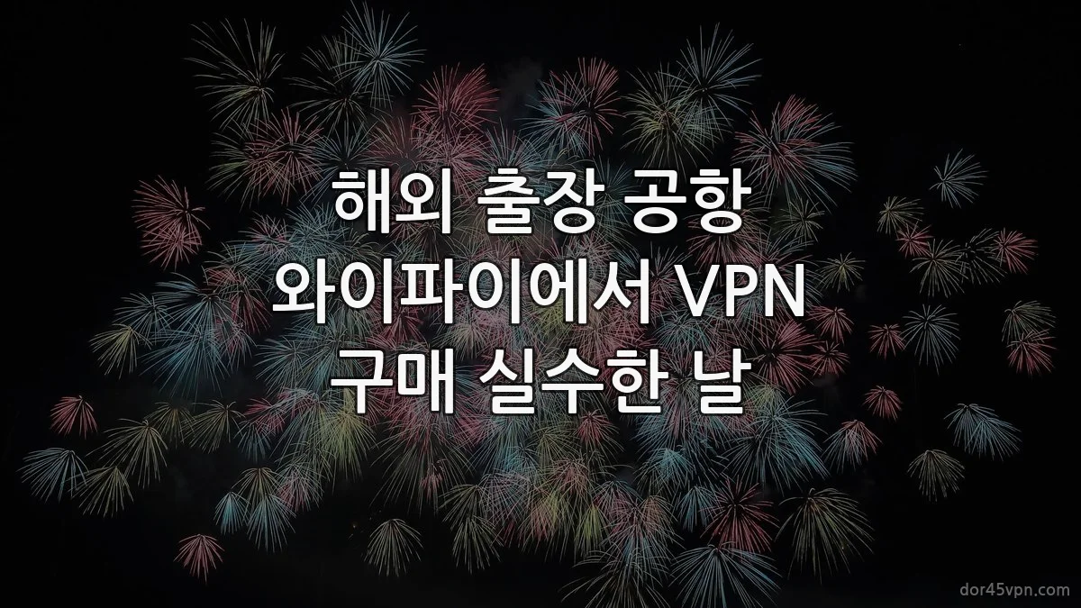 해외 출장 공항 와이파이에서 VPN 구매 실수한 날